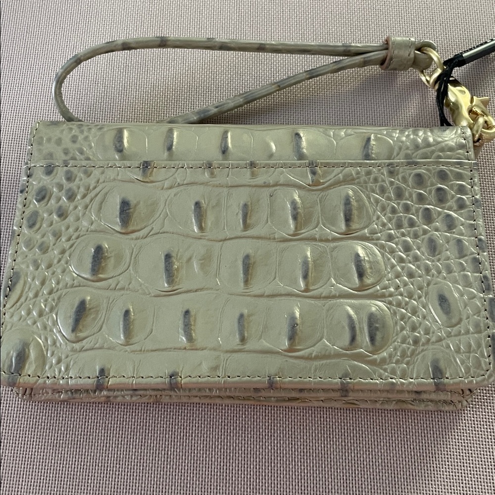 Brahmin Cream Croc-Embossed Wristlet - Picture 9 of 12